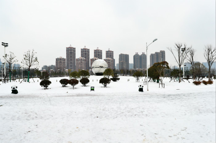 一場(chǎng)雪，體育中心美得不要不要的 但最美的風(fēng)景還是他們(圖2)